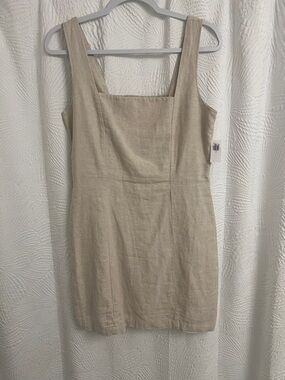 Old Navy Natural Beige Square-Neck Mini Dress